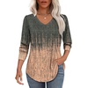 image:imageAlaroo Long Sleeve Shirts for Women V Neck Tops Pleated Tunic PrintPrint 18