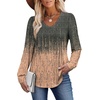 image:imageAlaroo Long Sleeve Shirts for Women V Neck Tops Pleated Tunic PrintPrint 18