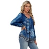 image:imageAlaroo Long Sleeve Shirts for Women V Neck Tops Pleated Tunic PrintPrint 19