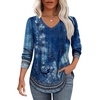 image:imageAlaroo Long Sleeve Shirts for Women V Neck Tops Pleated Tunic PrintPrint 19