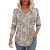 image:imageAlaroo Long Sleeve Shirts for Women V Neck Tops Pleated Tunic PrintPrint 21