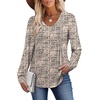 image:imageAlaroo Long Sleeve Shirts for Women V Neck Tops Pleated Tunic PrintPrint 21