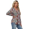 image:imageAlaroo Long Sleeve Shirts for Women V Neck Tops Pleated Tunic PrintPrint 22
