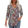 image:imageAlaroo Long Sleeve Shirts for Women V Neck Tops Pleated Tunic PrintPrint 22