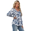 image:imageAlaroo Long Sleeve Shirts for Women V Neck Tops Pleated Tunic PrintPrint 23