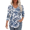 image:imageAlaroo Long Sleeve Shirts for Women V Neck Tops Pleated Tunic PrintPrint 23