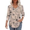 image:imageAlaroo Long Sleeve Shirts for Women V Neck Tops Pleated Tunic PrintPrint 24