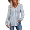 image:imageAlaroo Long Sleeve Shirts for Women V Neck Tops Pleated Tunic PrintPrint 25