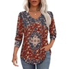 image:imageAlaroo Long Sleeve Shirts for Women V Neck Tops Pleated Tunic PrintPrint 26