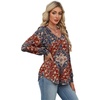 image:imageAlaroo Long Sleeve Shirts for Women V Neck Tops Pleated Tunic PrintPrint 26