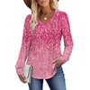 image:imageAlaroo Long Sleeve Shirts for Women V Neck Tops Pleated Tunic PrintPrint 28