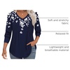 image:imageAlaroo Long Sleeve Shirts for Women V Neck Tops Pleated Tunic PrintPrint 29