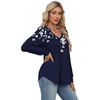 image:imageAlaroo Long Sleeve Shirts for Women V Neck Tops Pleated Tunic PrintPrint 29