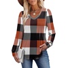 image:imageAlaroo Long Sleeve Shirts for Women V Neck Tops Pleated Tunic PrintPrint 30