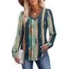image:imageAlaroo Long Sleeve Shirts for Women V Neck Tops Pleated Tunic PrintPrint 31