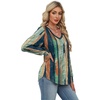 image:imageAlaroo Long Sleeve Shirts for Women V Neck Tops Pleated Tunic PrintPrint 31