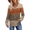 image:imageAlaroo Long Sleeve Shirts for Women V Neck Tops Pleated Tunic PrintPrint 32