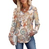 image:imageAlaroo Long Sleeve Shirts for Women V Neck Tops Pleated Tunic PrintPrint 35