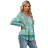 image:imageAlaroo Long Sleeve Shirts for Women V Neck Tops Pleated Tunic PrintPrint 36