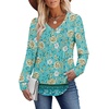 image:imageAlaroo Long Sleeve Shirts for Women V Neck Tops Pleated Tunic PrintPrint 36