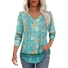 image:imageAlaroo Long Sleeve Shirts for Women V Neck Tops Pleated Tunic PrintPrint 36