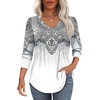 image:imageAlaroo Long Sleeve Shirts for Women V Neck Tops Pleated Tunic PrintPrint 37