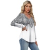 image:imageAlaroo Long Sleeve Shirts for Women V Neck Tops Pleated Tunic PrintPrint 37