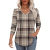 image:imageAlaroo Long Sleeve Shirts for Women V Neck Tops Pleated Tunic PrintPrint 38