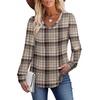 image:imageAlaroo Long Sleeve Shirts for Women V Neck Tops Pleated Tunic PrintPrint 38