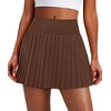 image:imageAlaroo Pleated Tennis Skirt for Women with Pockets Shorts SkortCoffee