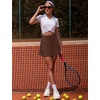 image:imageAlaroo Pleated Tennis Skirt for Women with Pockets Shorts SkortCoffee
