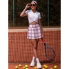 image:imageAlaroo Pleated Tennis Skirt for Women with Pockets Shorts SkortPink Plaid