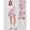 image:imageAlaroo Pleated Tennis Skirt for Women with Pockets Shorts SkortPink Plaid