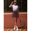 image:imageAlaroo Pleated Tennis Skirt for Women with Pockets Shorts SkortRed Plaid