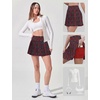 image:imageAlaroo Pleated Tennis Skirt for Women with Pockets Shorts SkortRed Plaid