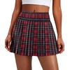 image:imageAlaroo Pleated Tennis Skirt for Women with Pockets Shorts SkortRed Plaid