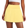 image:imageAlaroo Pleated Tennis Skirt for Women with Pockets Shorts SkortYellow
