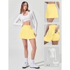 image:imageAlaroo Pleated Tennis Skirt for Women with Pockets Shorts SkortYellow