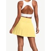 image:imageAlaroo Pleated Tennis Skirt for Women with Pockets Shorts SkortYellow