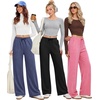 image:imageAlaroo Sweatpants for Women Wide Leg High Waist Pants with PocketsRed