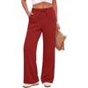 image:imageAlaroo Sweatpants for Women Wide Leg High Waist Pants with PocketsRed