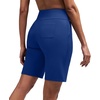 image:imageAlaroo Womens Bermuda Long Shorts with Pockets HighWaisted Knee Length Biker Athletic Running Yoga Workout GymBlue