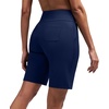 image:imageAlaroo Womens Bermuda Long Shorts with Pockets HighWaisted Knee Length Biker Athletic Running Yoga Workout GymNavy