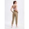 image:imageAlaroo Womens Golf Pants 78 Stretch Ankle High Waisted Travel PantsBeige