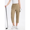 image:imageAlaroo Womens Golf Pants 78 Stretch Ankle High Waisted Travel PantsBeige