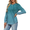 image:imageAlaroo Womens Long Sleeve Shirts 2026 Fall Tunic Tops Crewneck Blouses PrintPrint 12