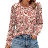 image:imageAlaroo Womens Long Sleeve Shirts 2026 Fall Tunic Tops Crewneck Blouses PrintPrint 17