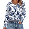 image:imageAlaroo Womens Long Sleeve Shirts 2026 Fall Tunic Tops Crewneck Blouses PrintPrint 21