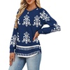 image:imageAlaroo Womens Long Sleeve Shirts 2026 Fall Tunic Tops Crewneck Blouses PrintPrint 27