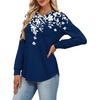 image:imageAlaroo Womens Long Sleeve Shirts 2026 Fall Tunic Tops Crewneck Blouses PrintPrint 36